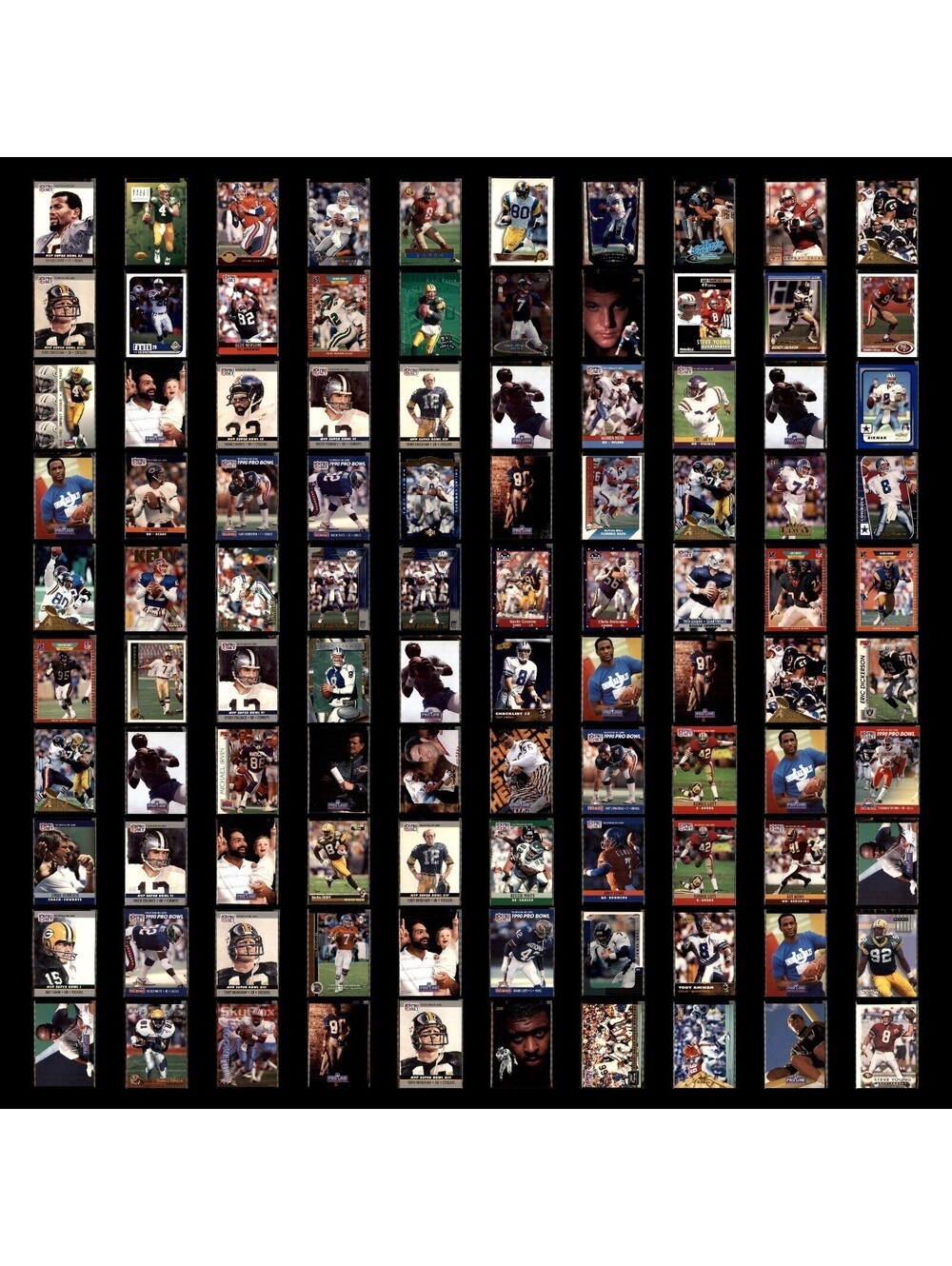 100 Card NFL Hall of Fame Players/Stars Lot 1980s 1990s Football Stars HOF